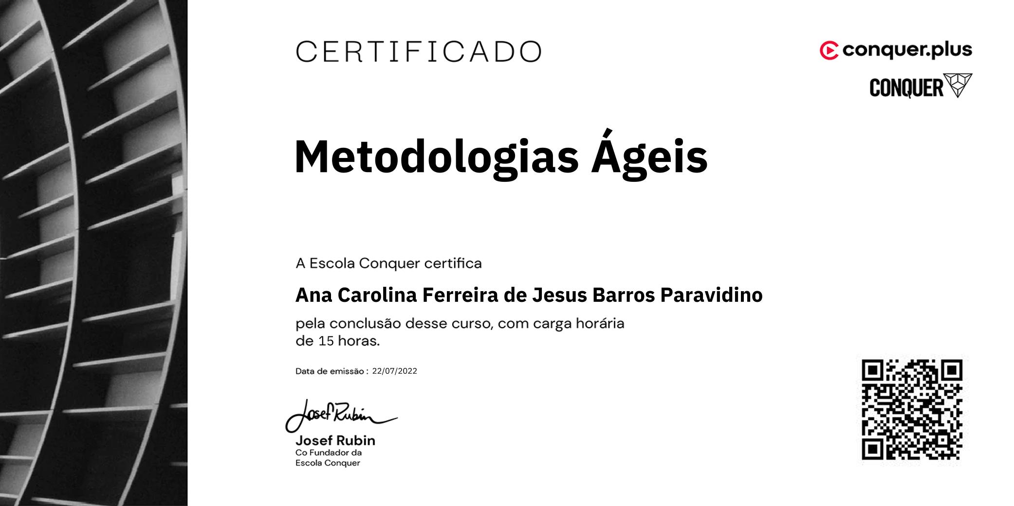 Certificado de Metodologias Ágeis